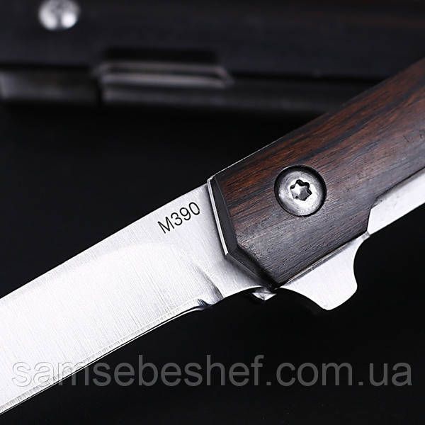 Складаний ніж напівавтомат танто Flipper M390 Black M390 фото