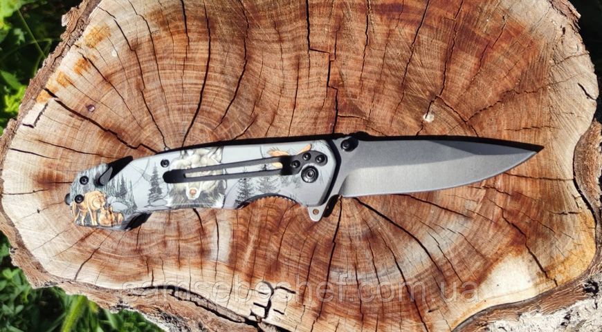 Туристичний ніж складаний зі стропорізом та склобоєм Browning Wolf FA-18 Wolf фото